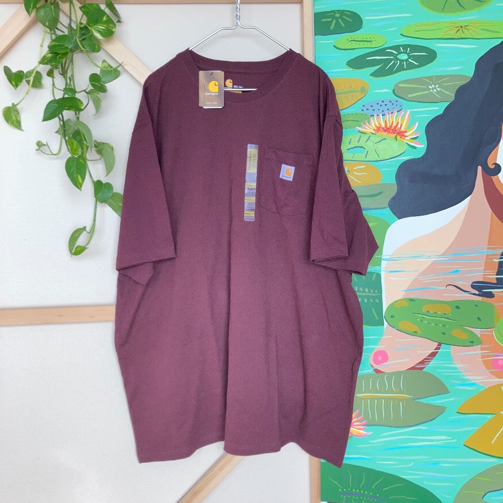 Deadstock 4XL Carhartt Maroon Short Sleeve T-Shirt